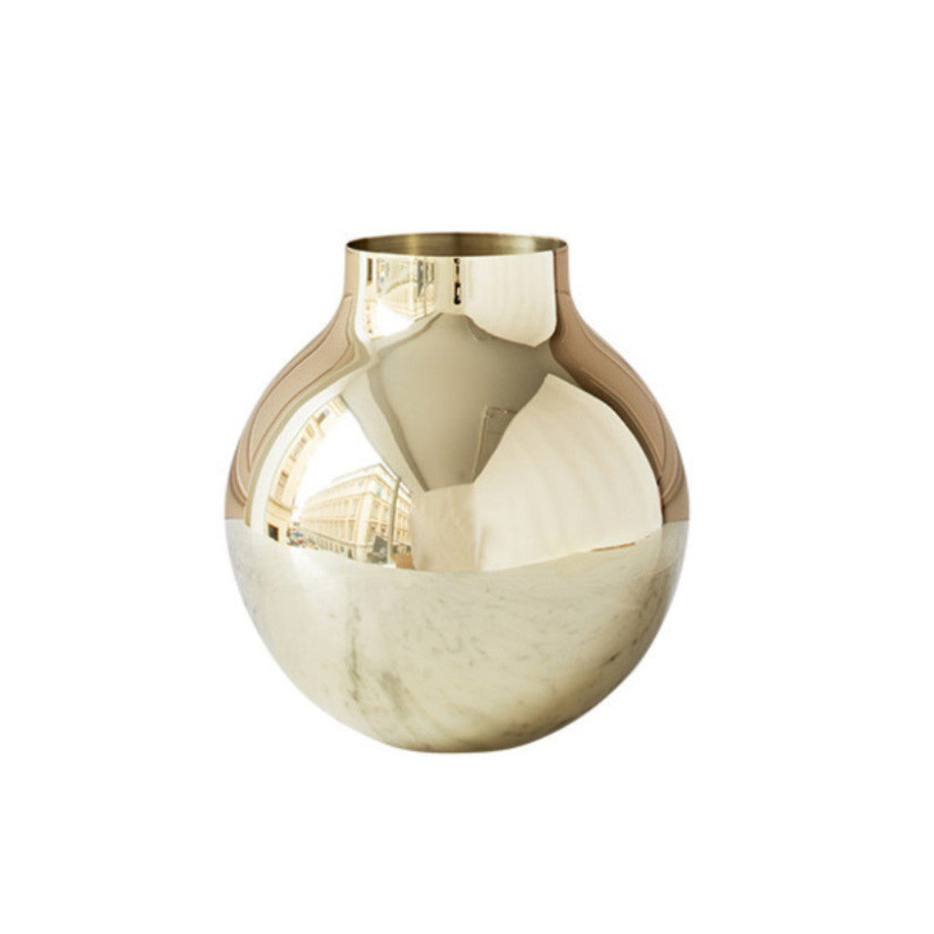 Grosse BOULE Vase, Messing Skultuna, runde Vase