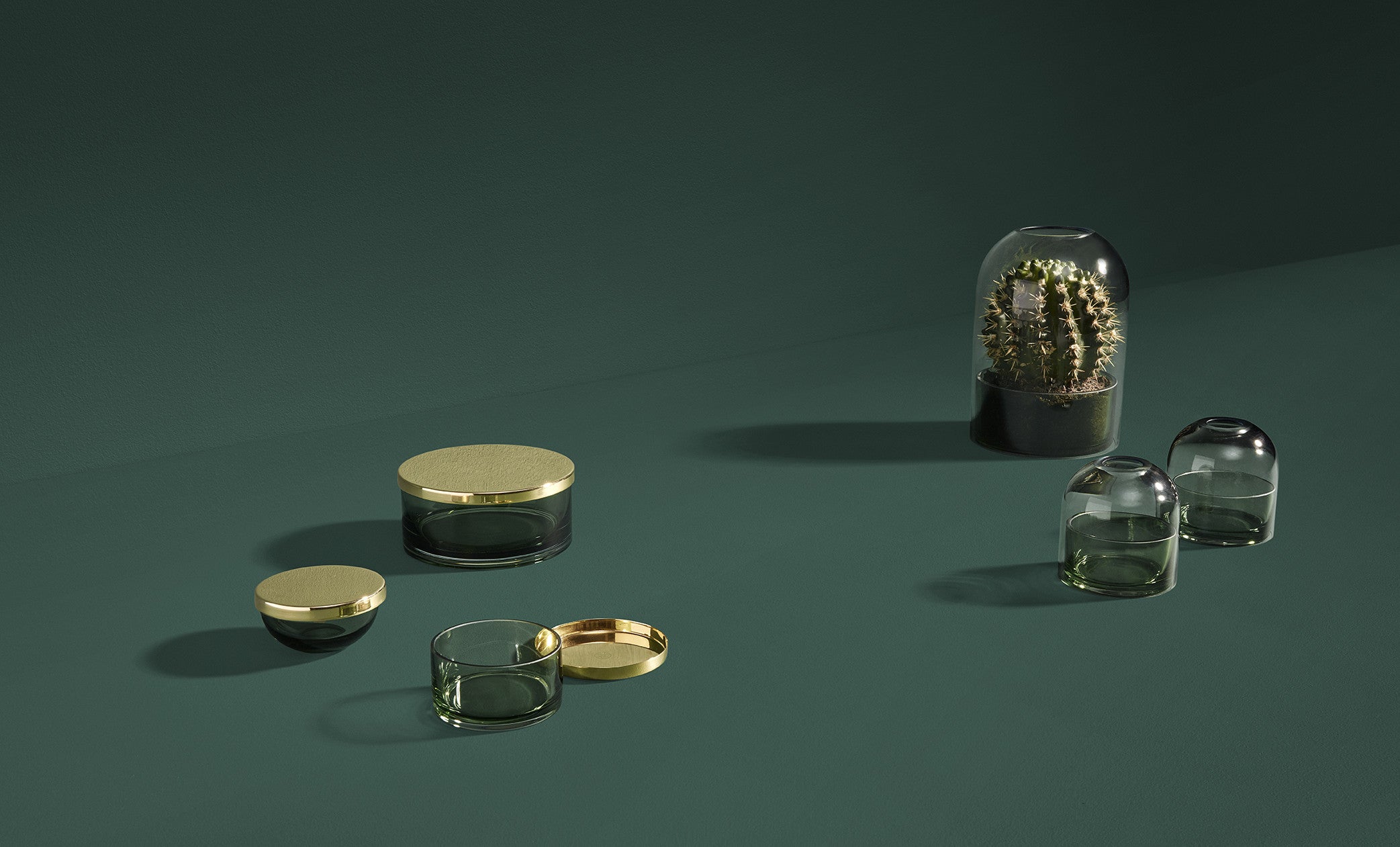 Serie Glasdose TOTA mit Messingdeckel (AYTM)