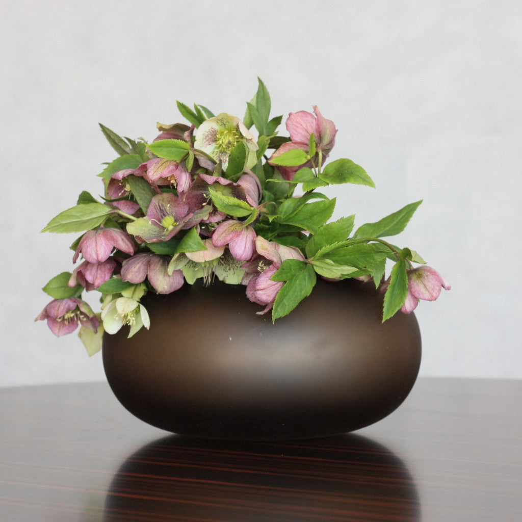 Vase HYDRIA, breit, walnussbraun